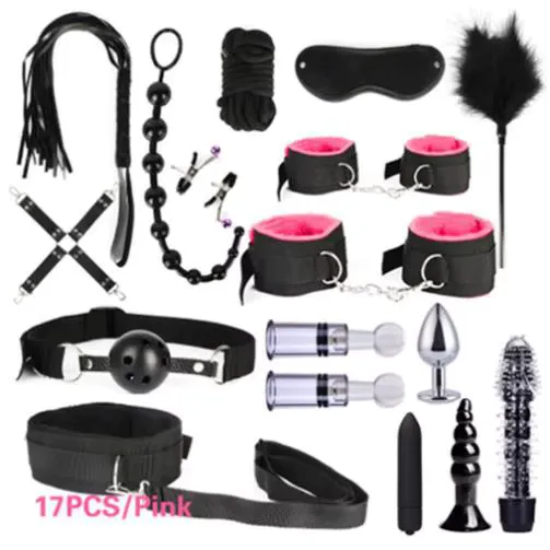 Adults BDSM Sex Bondage Gear Set 17pcs